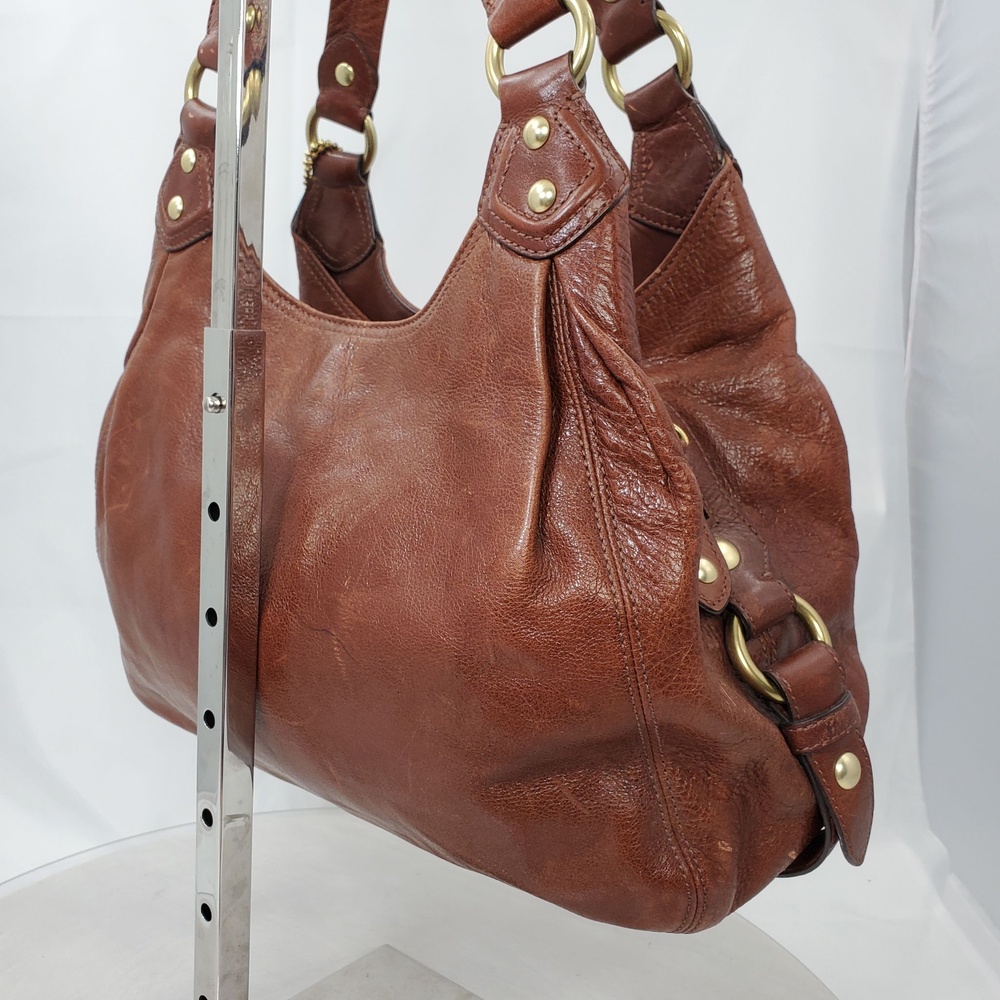 Vintage Y2K Coach 14336 Maddison Maggie Brown Glazed Leather Slouchy Hobo Bag - Picture 13 of 16